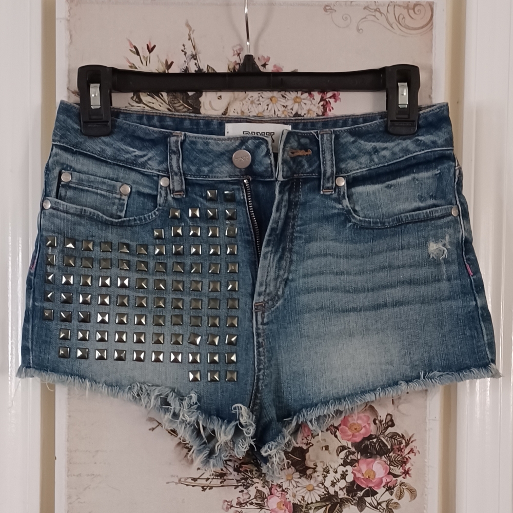 Studded cut-off shorts